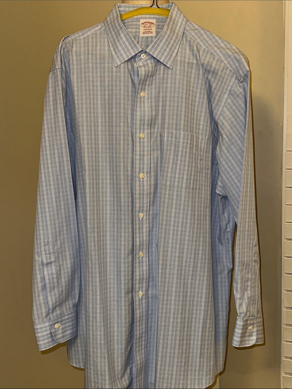 Madison Light Blue Checked Dress Shirt